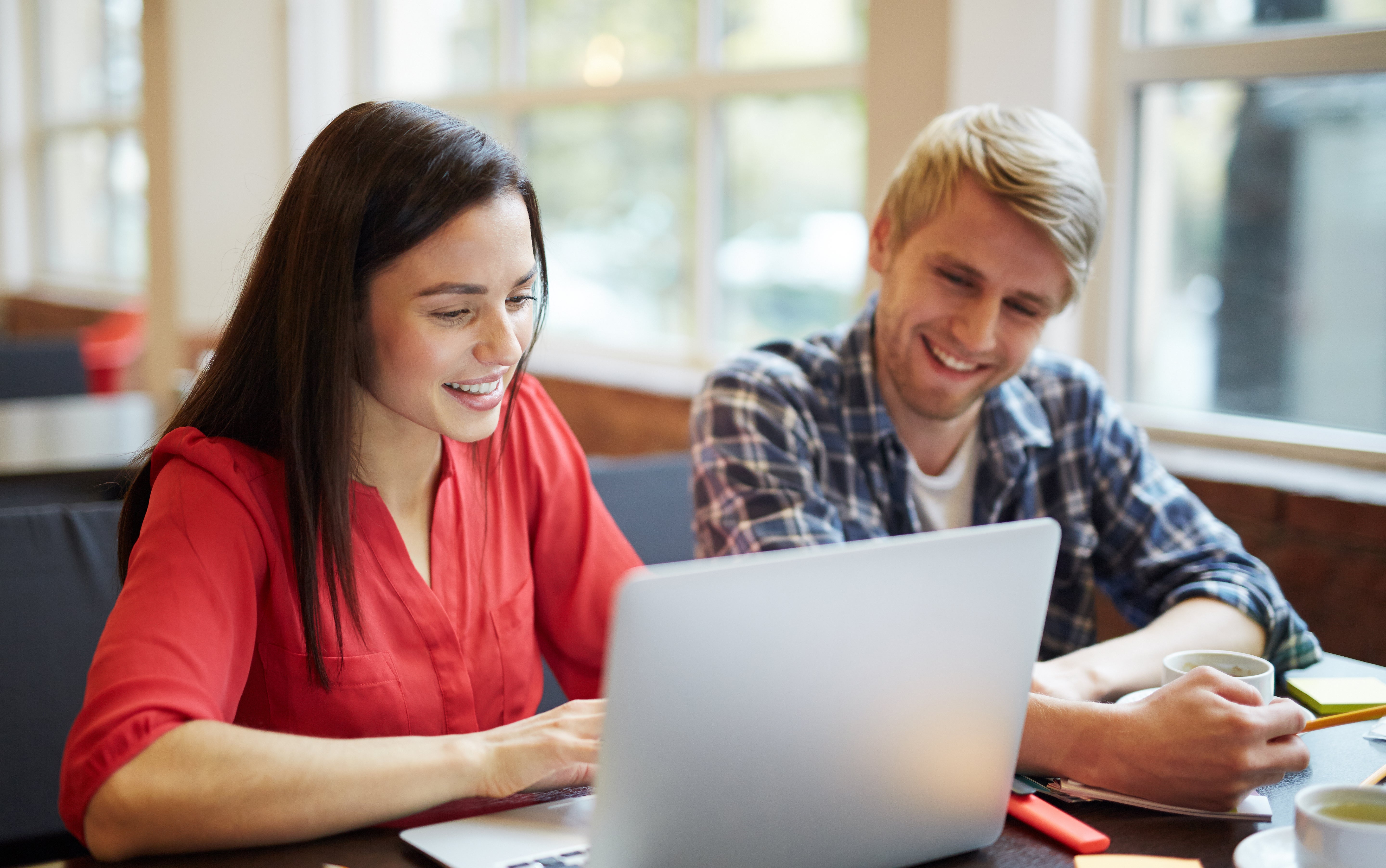 students looking at a computer